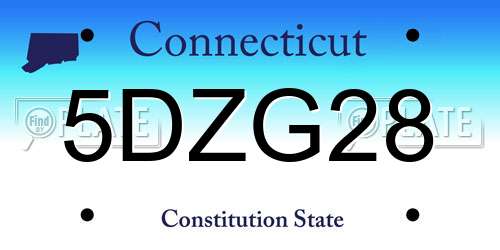 5DZG28 Connecticut License Plate