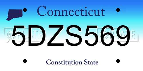 5DZS569 Connecticut License Plate