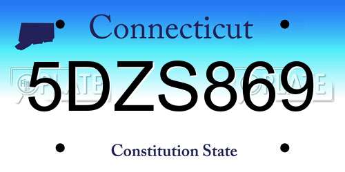 5DZS869 Connecticut License Plate