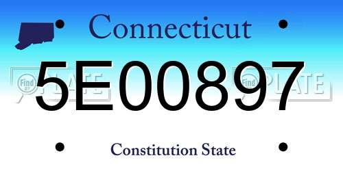 5E00897 Connecticut License Plate