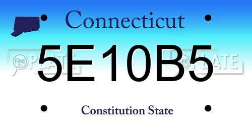 5E10B5 Connecticut License Plate