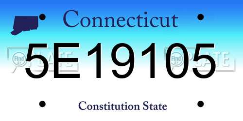5E19105 Connecticut License Plate