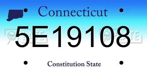 5E19108 Connecticut License Plate