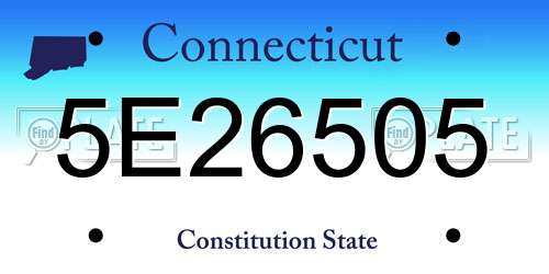 5E26505 Connecticut License Plate
