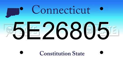 5E26805 Connecticut License Plate