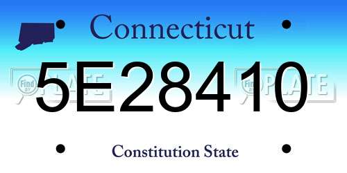 5E28410 Connecticut License Plate