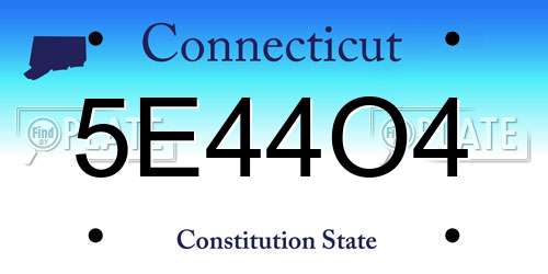 5E44O4 Connecticut License Plate