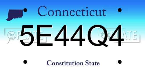 5E44Q4 Connecticut License Plate