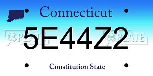 5E44Z2 Connecticut License Plate