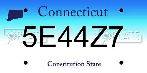 5E44Z7 Connecticut License Plate