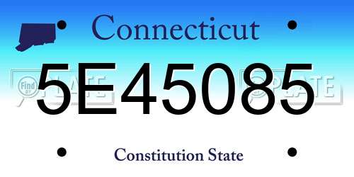 5E45085 Connecticut License Plate