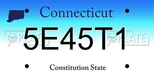 5E45T1 Connecticut License Plate