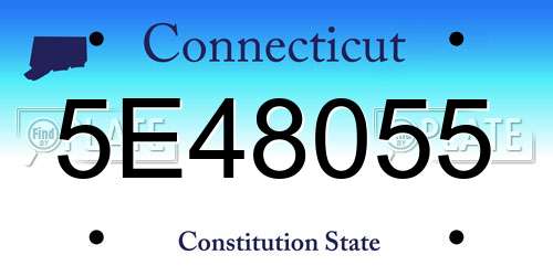 5E48055 Connecticut License Plate