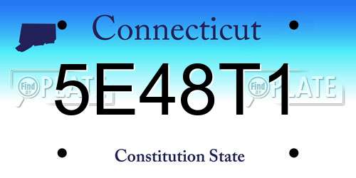 5E48T1 Connecticut License Plate