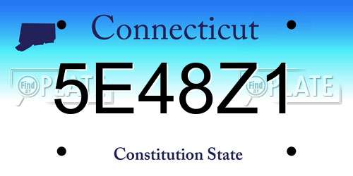 5E48Z1 Connecticut License Plate