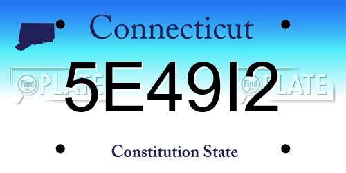5E49I2 Connecticut License Plate