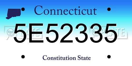 5E52335 Connecticut License Plate