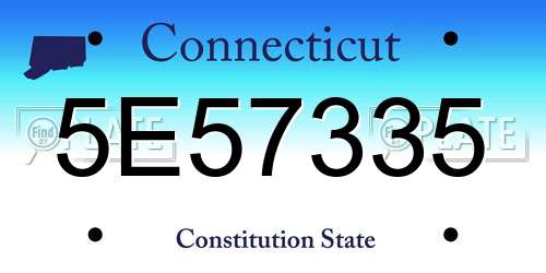 5E57335 Connecticut License Plate