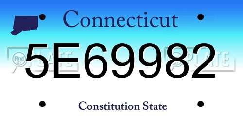 5E69982 Connecticut License Plate