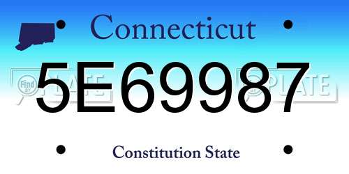 5E69987 Connecticut License Plate