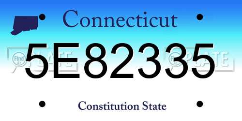 5E82335 Connecticut License Plate