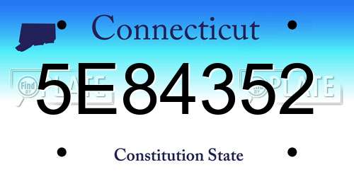 5E84352 Connecticut License Plate