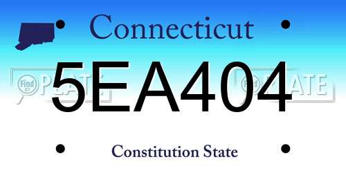 5EA404 Connecticut License Plate
