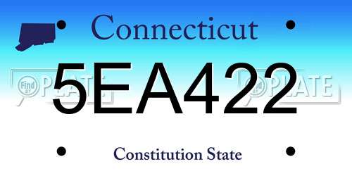 5EA422 Connecticut License Plate