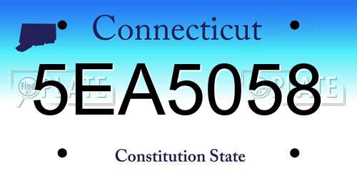 5EA5058 Connecticut License Plate