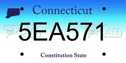 5EA571 Connecticut License Plate