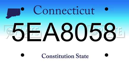 5EA8058 Connecticut License Plate