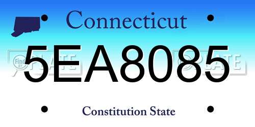 5EA8085 Connecticut License Plate