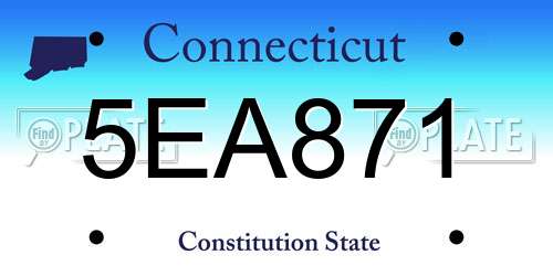 5EA871 Connecticut License Plate
