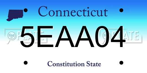 5EAA04 Connecticut License Plate