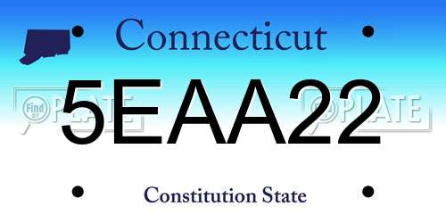 5EAA22 Connecticut License Plate