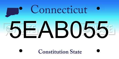 5EAB055 Connecticut License Plate