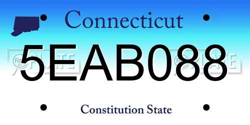 5EAB088 Connecticut License Plate