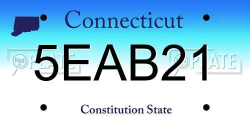 5EAB21 Connecticut License Plate