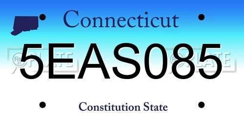 5EAS085 Connecticut License Plate