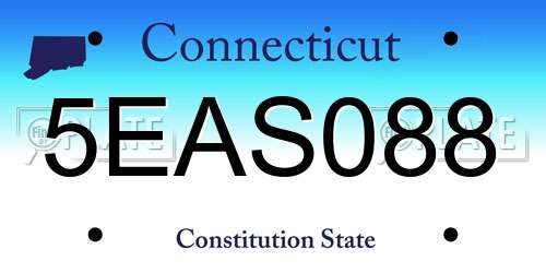 5EAS088 Connecticut License Plate