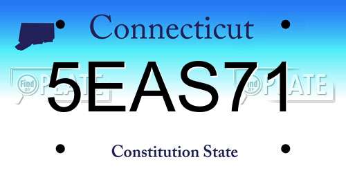5EAS71 Connecticut License Plate
