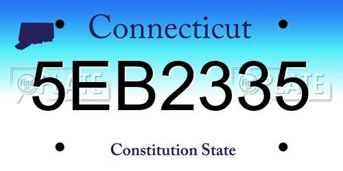 5EB2335 Connecticut License Plate