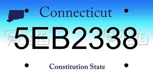 5EB2338 Connecticut License Plate
