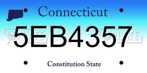 5EB4357 Connecticut License Plate