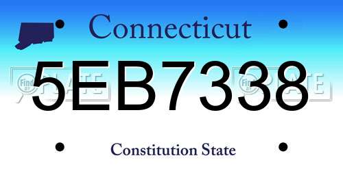 5EB7338 Connecticut License Plate