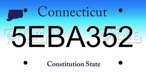 5EBA352 Connecticut License Plate