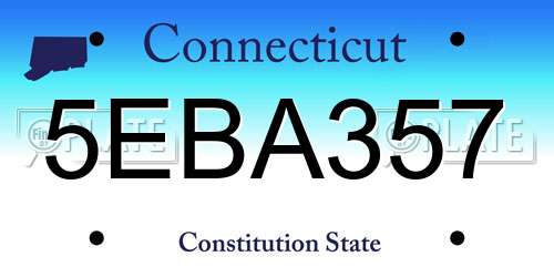 5EBA357 Connecticut License Plate