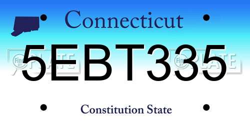 5EBT335 Connecticut License Plate