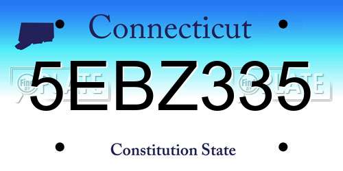 5EBZ335 Connecticut License Plate