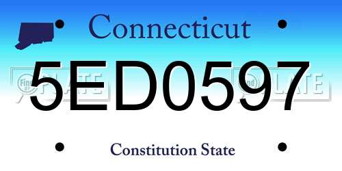 5ED0597 Connecticut License Plate